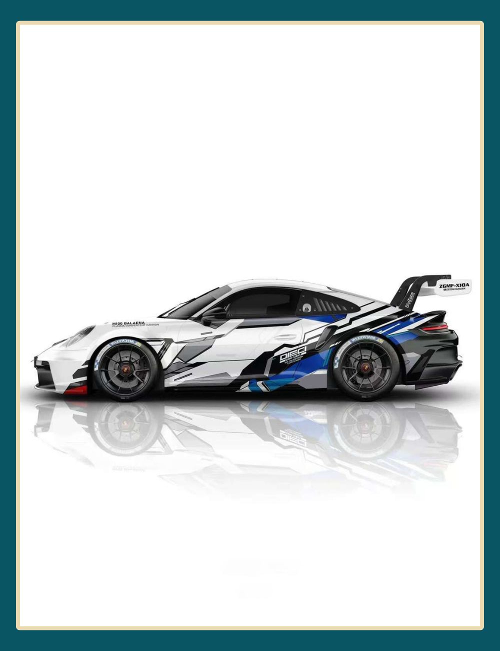 Futuristic Mecha Theme Custom Color Wrap for Porsche 911 GT3