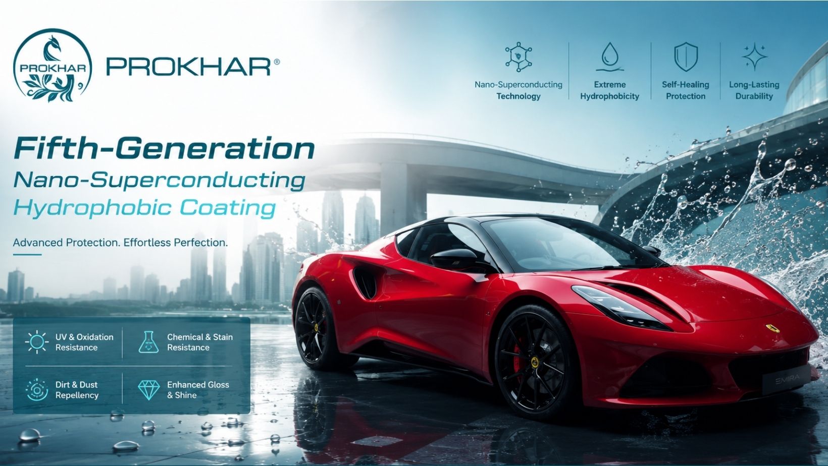 PROKHAR 5th Gen Nano-Superconducting Hydrophobic Coating for TPU Paint Protection Film Warranty.