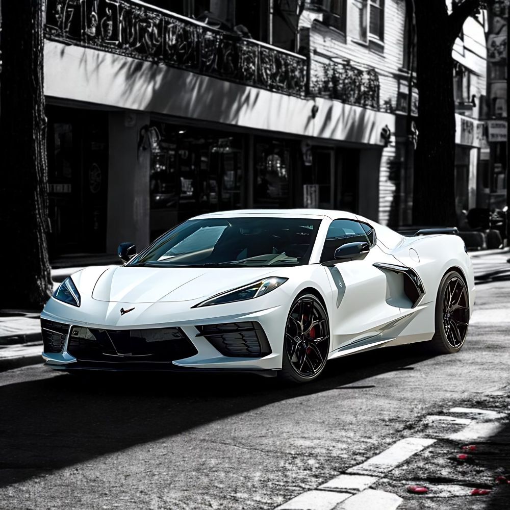 Non-yellowing Laurea™ TPU PPF for White Corvette: Highest End Self-healing PPF with Extreme Hydrophobic Surface.
