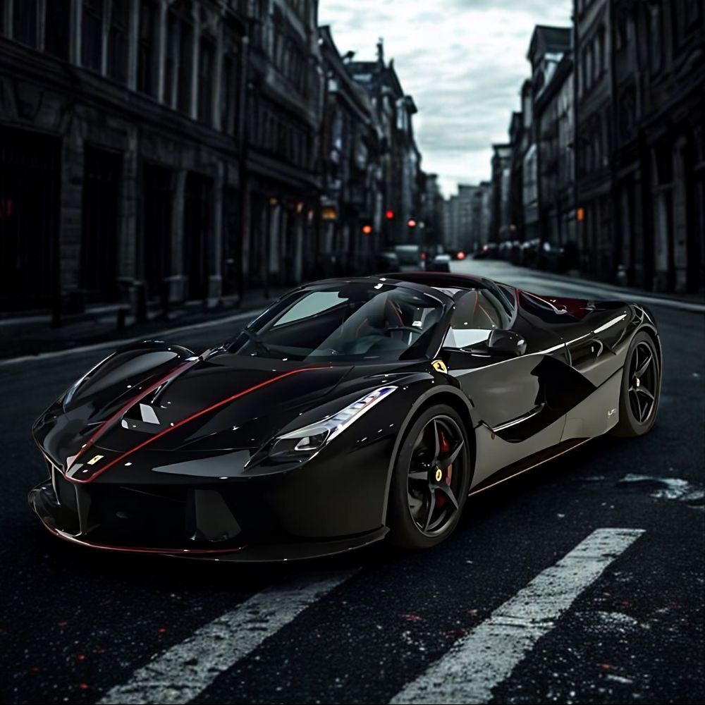 Black Ferrari Installed with PROKHAR Lumeia™ TPU PPF, Optically Clear Daily Driver Protection Supply.