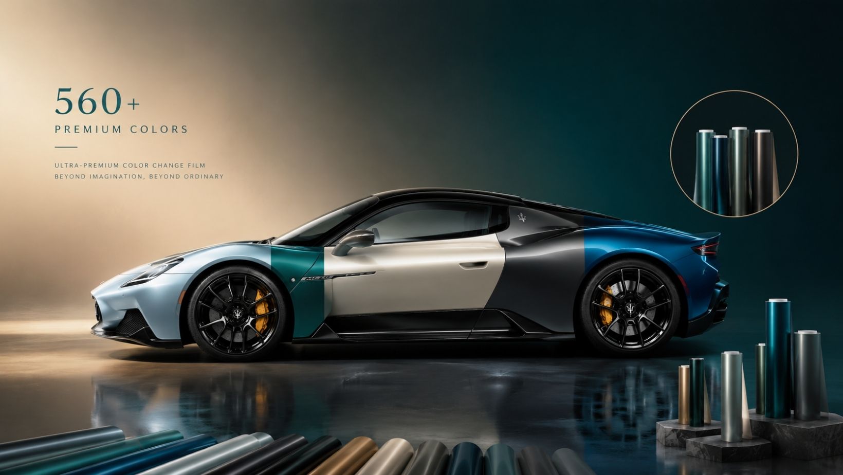 Ultra Gloss Cast Wrap Vinyl Supplier: PROKHAR Premium PET Color Change Film Wholesale for Exotic Vehicles.
