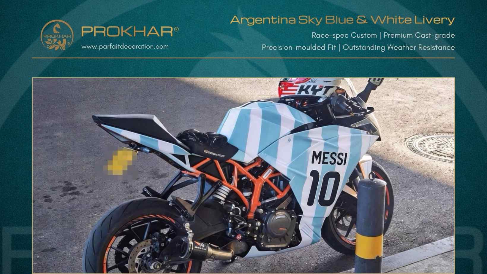 PROKHAR luxury custom motorcycle graphics film installed on KTM RC390 sportbike