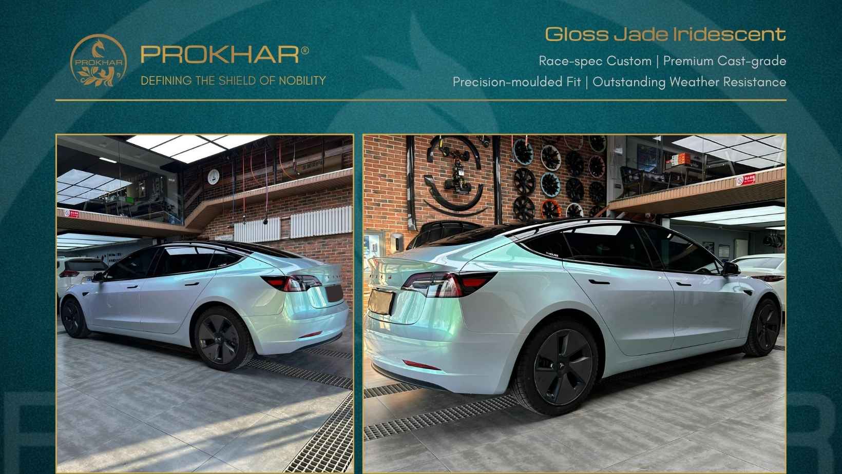 Luxury Gloss Color Shift Film: PROKHAR’s Gloss Jade Iridescent for Premium Electric Vehicles